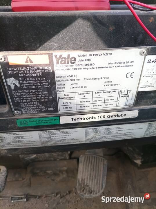 Wózek widłowy Yale gaz prezesów boczny gaz Brzeg sprzedam