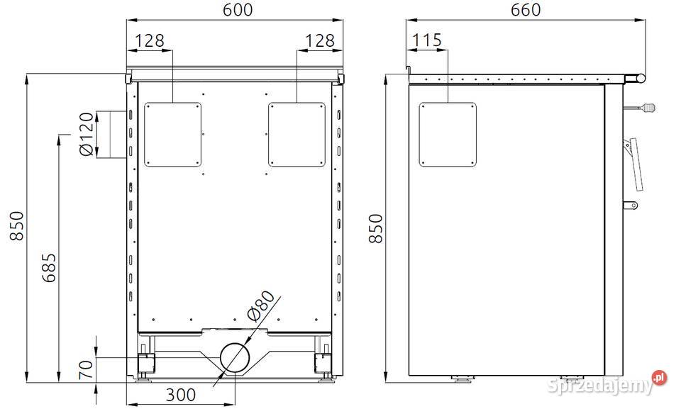 Kuchnia piec kuchenny SENKO SG60 szara