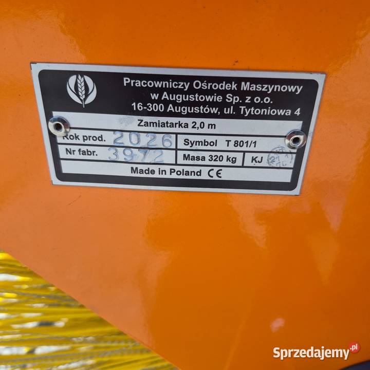 Zamiatarka ciągnikowa T 8011 POM Augustów 20m w nieuszkodzony