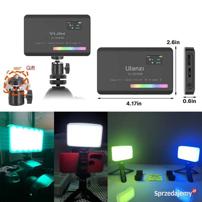 Lampa LED Ulanzi VL120 RGB do telefonuaparatu Wrocław