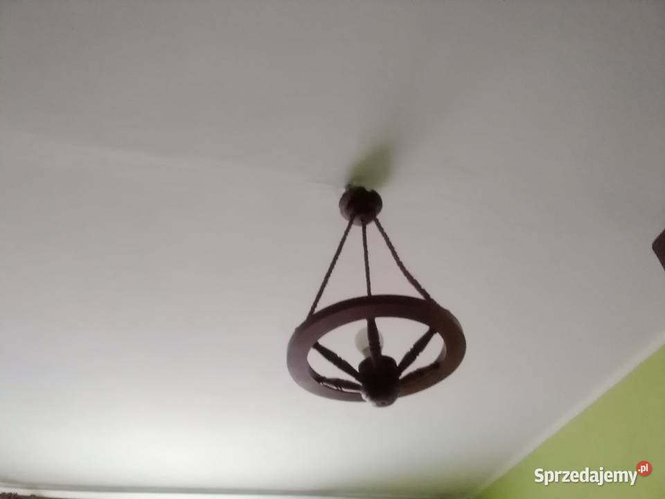 Drewniany żyrandol jedno punktowy Lampy wiszące Łódź sprzedam