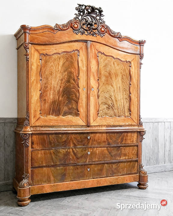 Orzechowy KREDENS do SALONU Wysoki KREDENS Kalisz