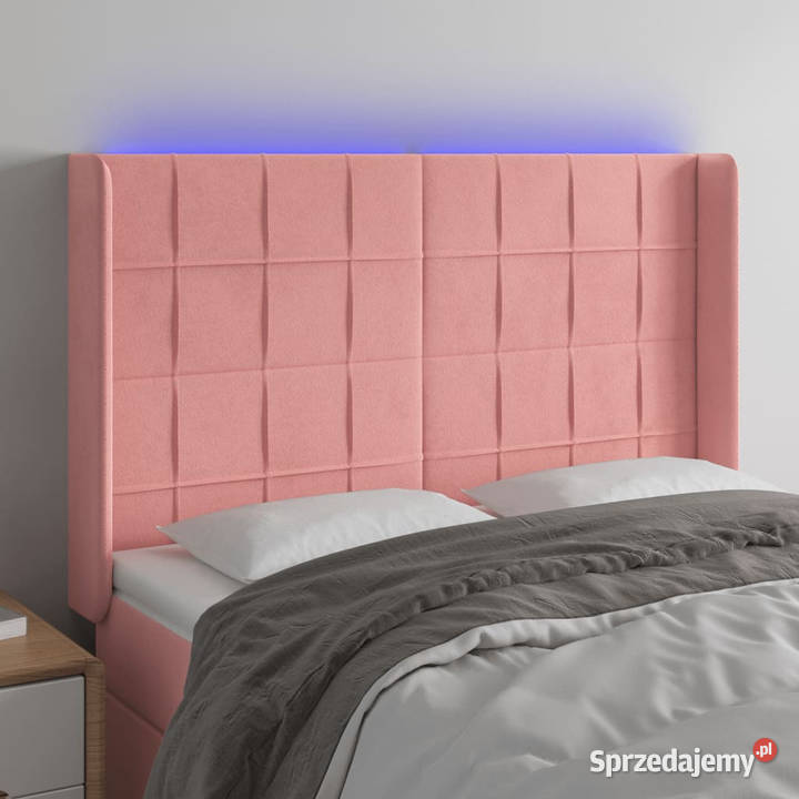 Zagłówek do łóżka z LED różowy 147x16x118128 Warszawa