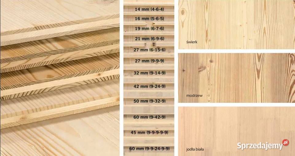 Płyta 3warstwowa Masywna 19x1250x2500mm KLASA BC Płyty warstwowe