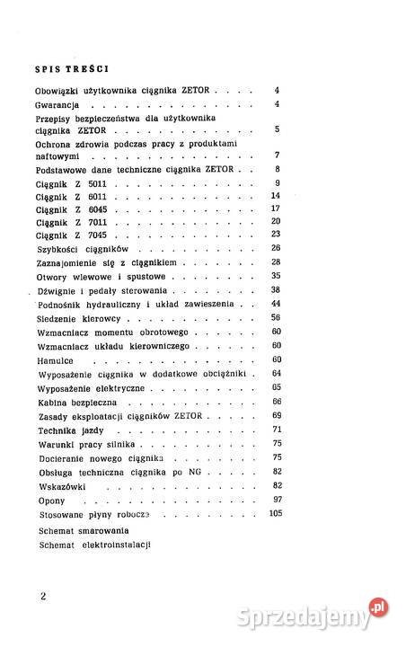 Instrukcja obsługi ZETOR 50116011 6045 70117045 motoryzacja, transport Stalowa Wola sprzedam