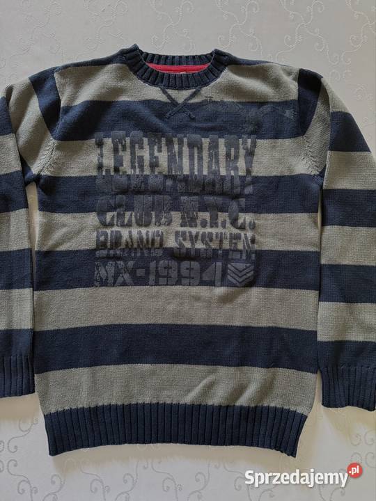 Sweter Męski w Paski Elegancki Million X niebieski Czerwionka-Leszczyny sprzedam