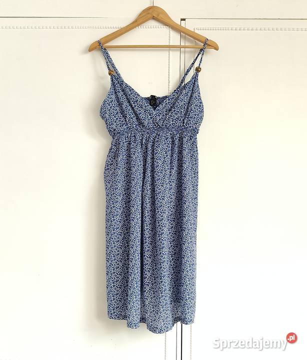 Sukienka HM MAMA XL chabrowa babydoll ditsy Szczecin