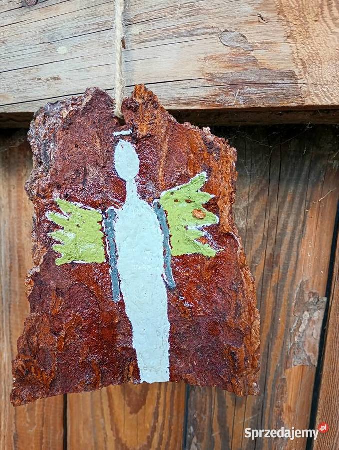 Anioły malowane na drewnie sprzedam