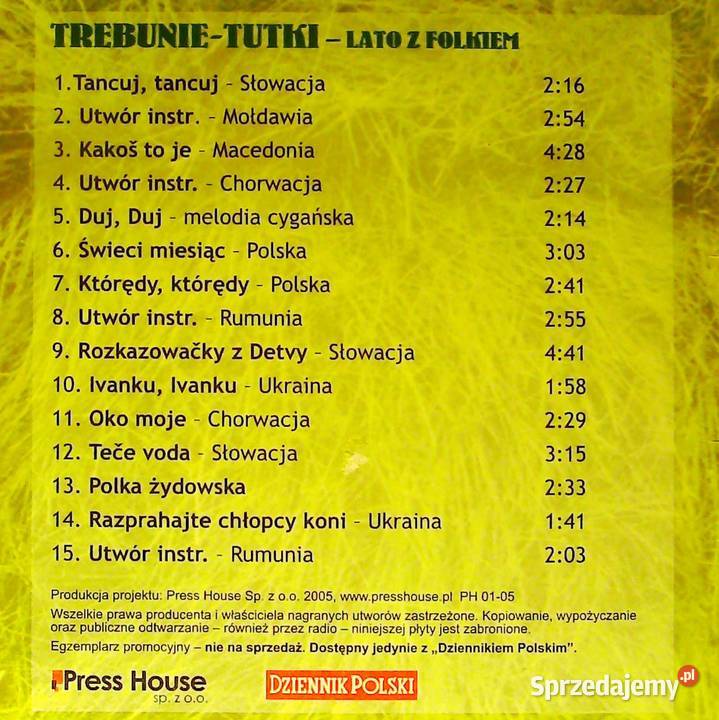 Płyta CD TrebunieTutki Lato z folkiem w małopolskie