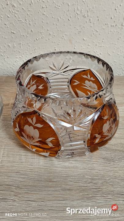 Duża bomboniera kryształowa PRLHuta Julia Wiązów