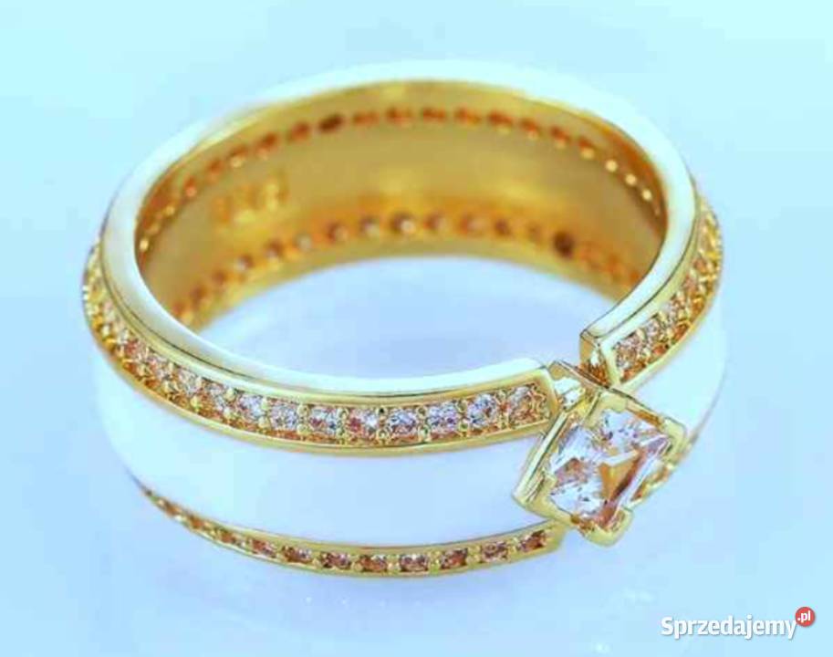 Przepiękny Efektowny PierścionekObrączka Emalia Pierścionki Poraj