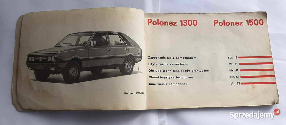 POLONEZ instrukcja obsługi samochodu Pozostałe Łódź sprzedam