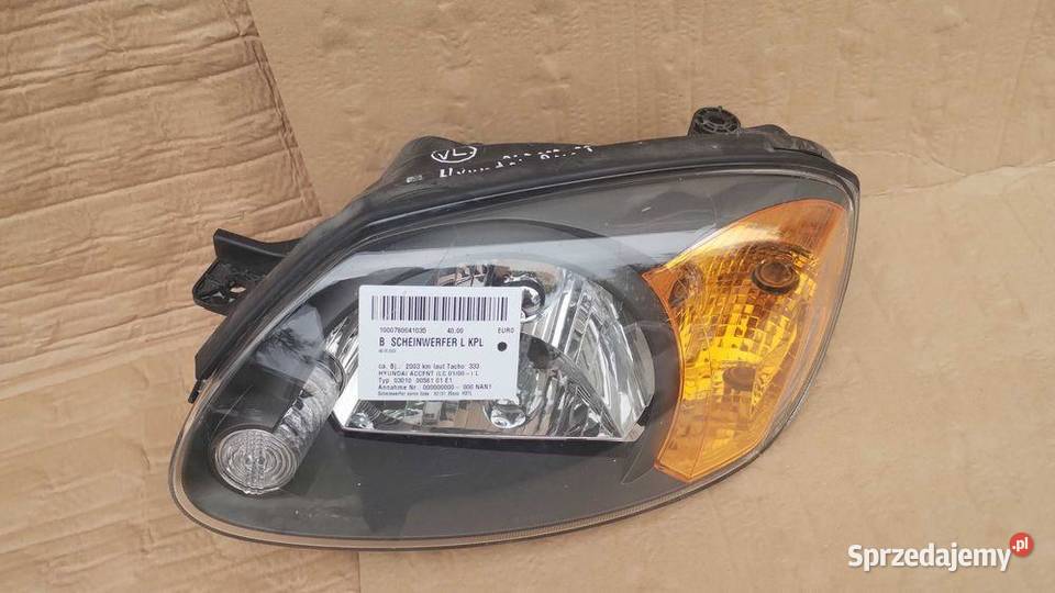 Lampa Przód Lewa Hyundai Accent 2 II Lift 0205r