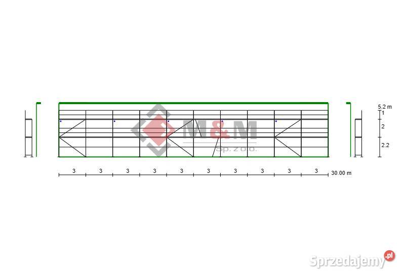 Rusztowanie 186m2 Podest drewniany 3m Zestaw Stare Siołkowice