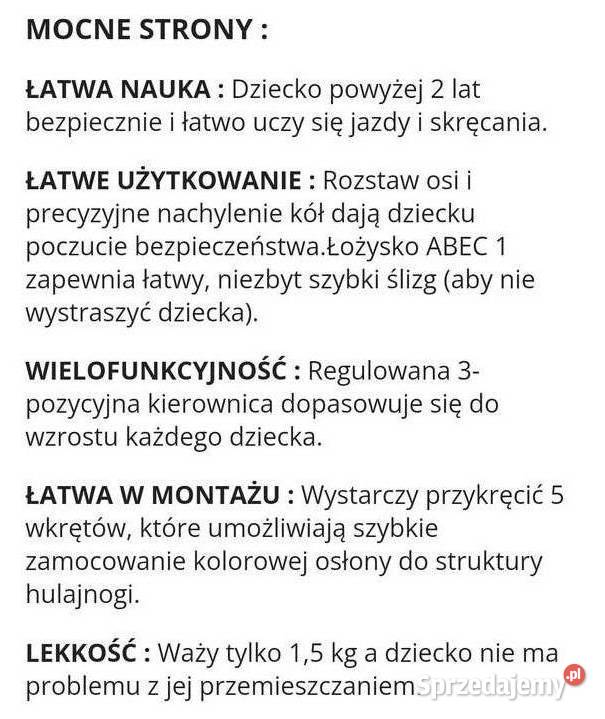 HULAJNOGA TRÓJKOŁOWA dzieci 24 lata Prokowo