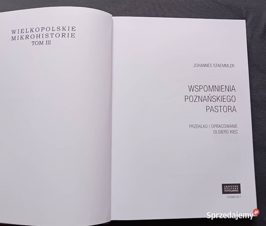 Johannes Staemmler Wspomnienia poznańskiego Koźminek