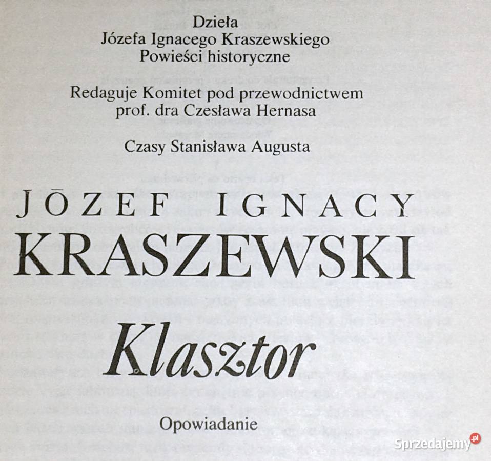 Klasztor Opowiadanie Józef Ignacy Kraszewski Pozostałe lubelskie Chełm
