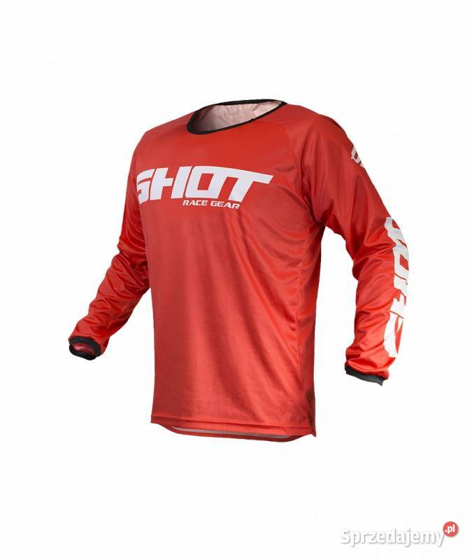 STRÓJ CROSS SPODNIE KOSZULKA BLACK RED 38XXL