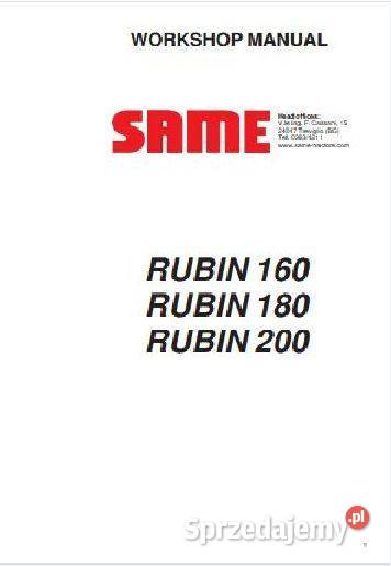 SAME Rubin 160 180 200 instrukcja naprawy Poradniki, albumy i reportaże Kielce