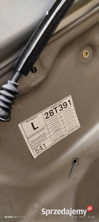 Drzwi tylne Mercedes A170 2004 osobowe dolnośląskie Ząbkowice Śląskie