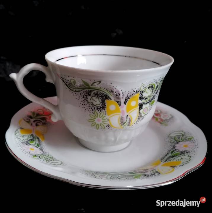 Piękny serwis kawowy z Włocławka stan idealny Porcelana i szkło Sosnowiec sprzedam