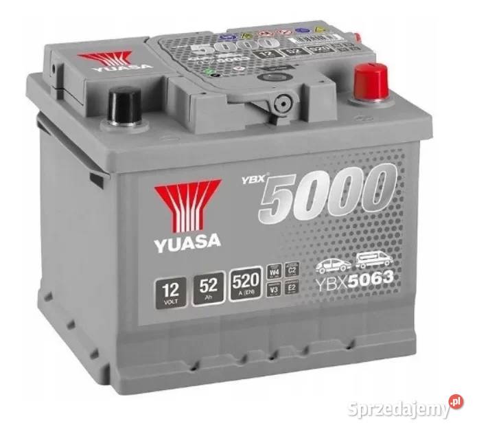 Akumulator Yuasa Silver 12V 52Ah 520A Prawy Plus osobowe Łódź sprzedam