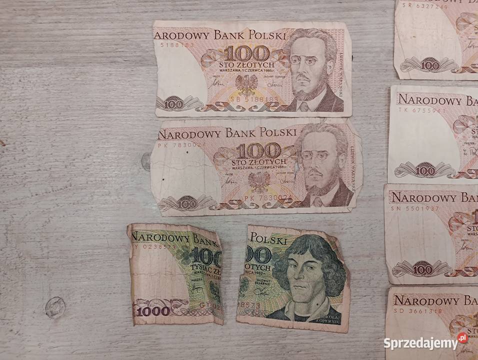 Banknoty PRL 50 100 200 500 33 sztuki