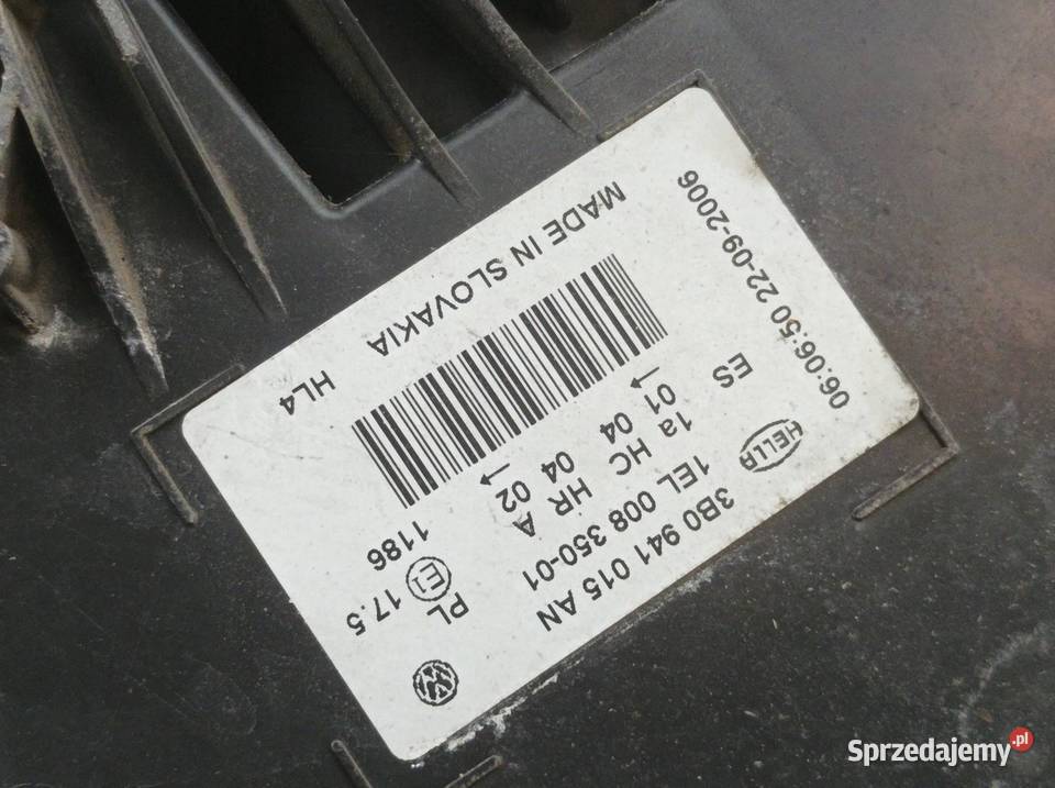 LAMPA PRZÓD LEWA EU LIFT 3B0941015AN VW Passat V