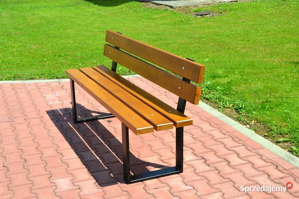 Ławka miejska parkowa ogrodowa z oparciem Warszawa