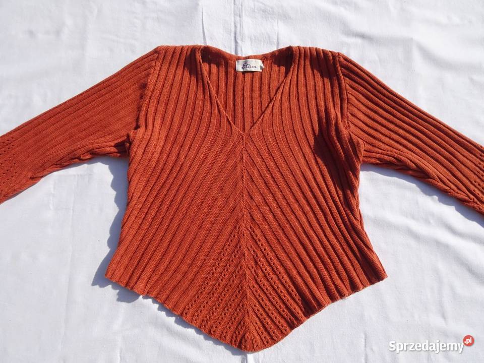 Etam Sweter Ażurowy Prążkowany bawełna 36 38 Nowy Sącz