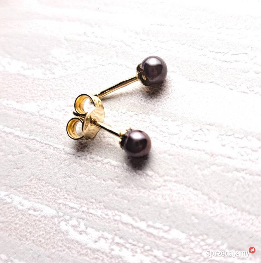 Kolczyki Złote pr585 Perełki 45mm sztyft Z204 Poznań
