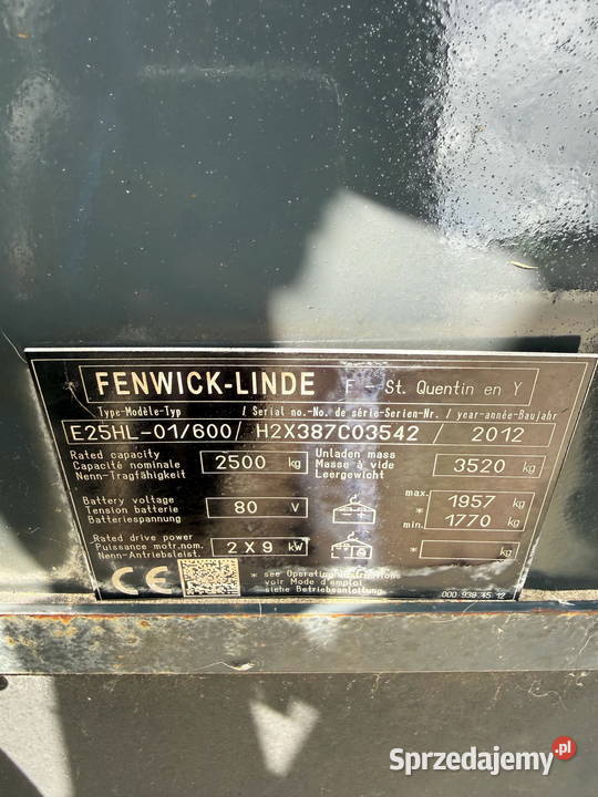 wózek widłowy elektryczny LINDE E20HL przesuw Wózki widłowe Działoszyn