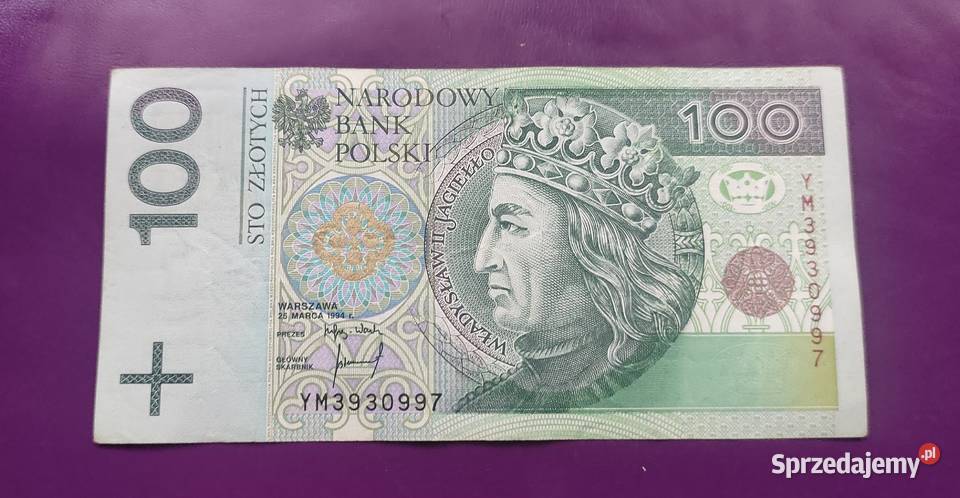 Banknot 100 zł 1994 seria YM - Zastępcza seria - (nr.13)