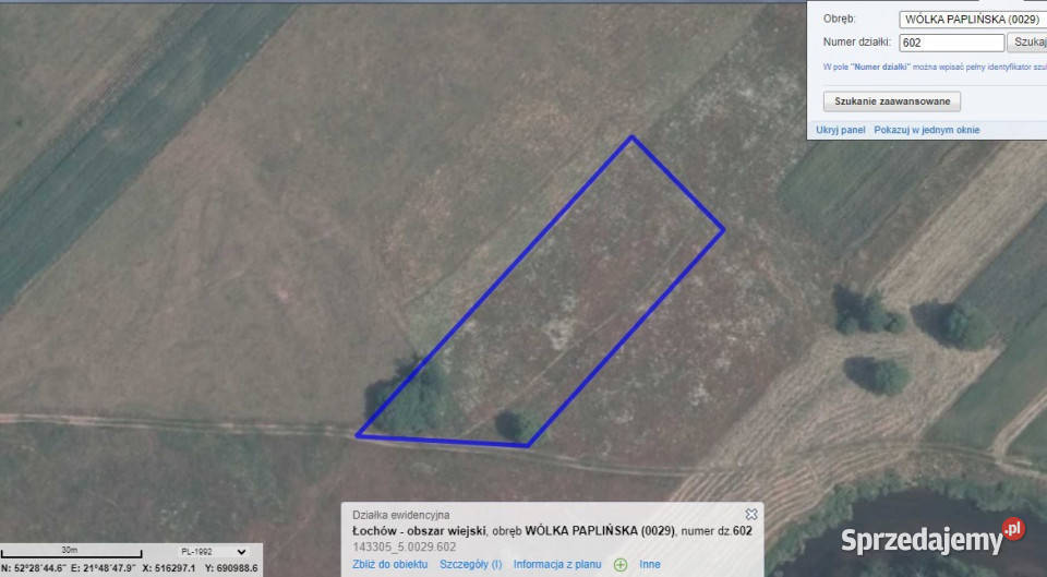 Działka rzeką Liwiec 16400m2 Wólka Paplińska