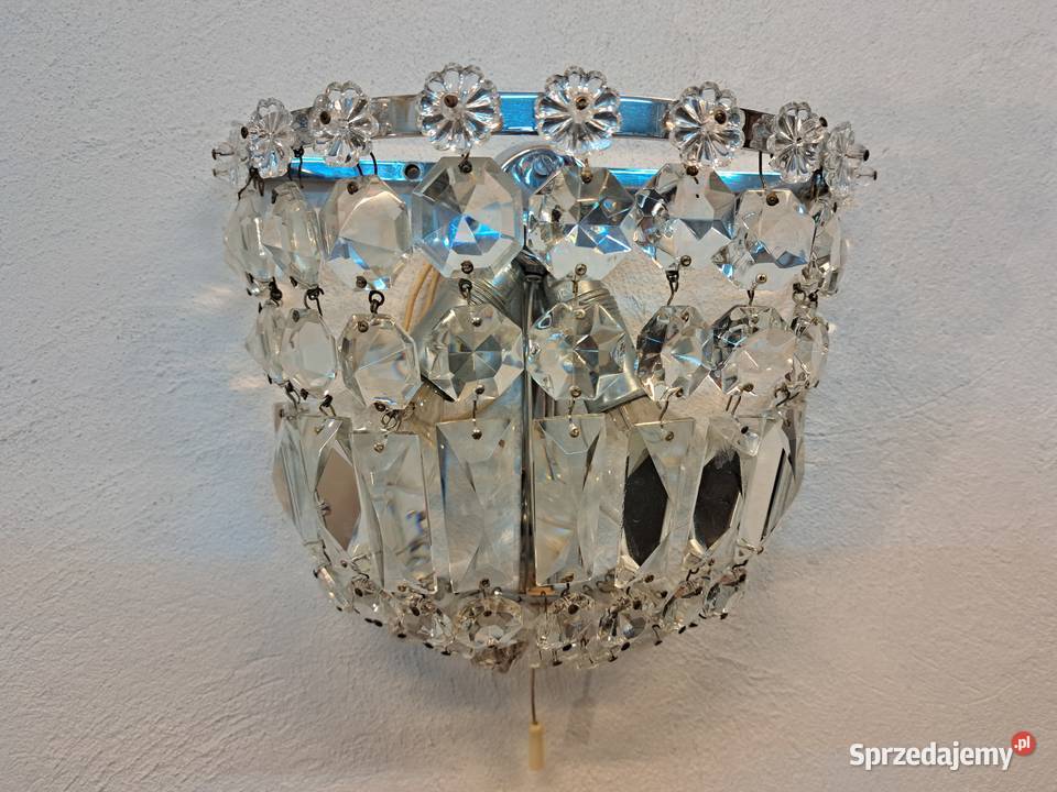 Kinkiet kryształowy mosiężny srebrny chrom z Pozostałe małopolskie Olkusz