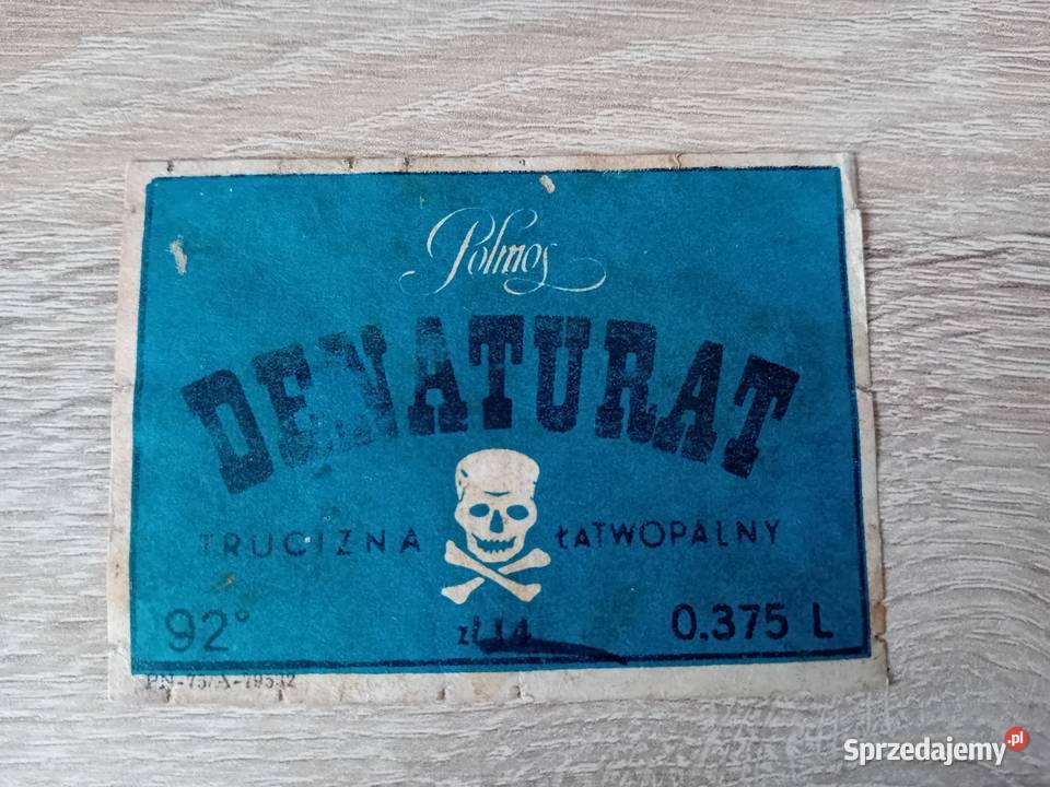 Denaturat etykieta pamiątka PRL Krosno