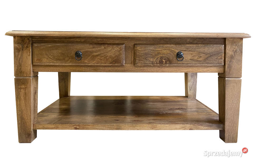 Rustykalna drewniana ława z szufladami z mango 75cm lubelskie Lublin