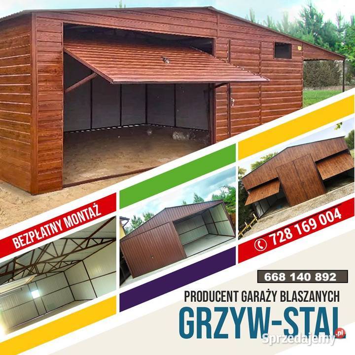 Praktyczny Garaż Blaszany ORZECH Garaże Blaszane Zamość sprzedam