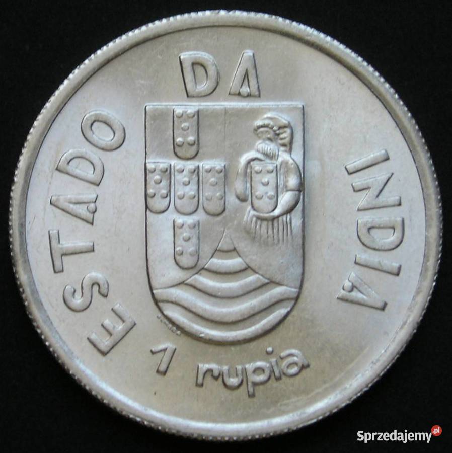 Indie Portugalskie 1 rupia 1935 SREBRO stan 12