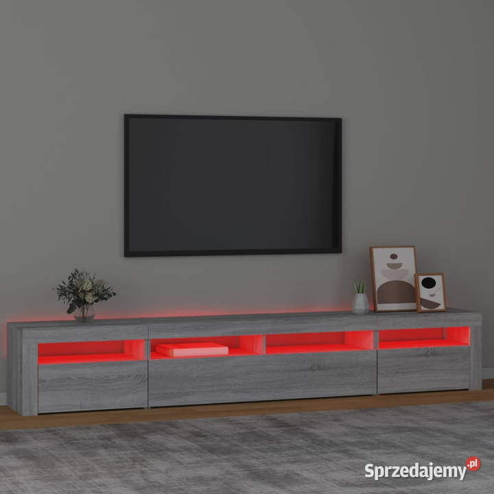 Szafka pod TV z oświetleniem LED szary dąb Warszawa