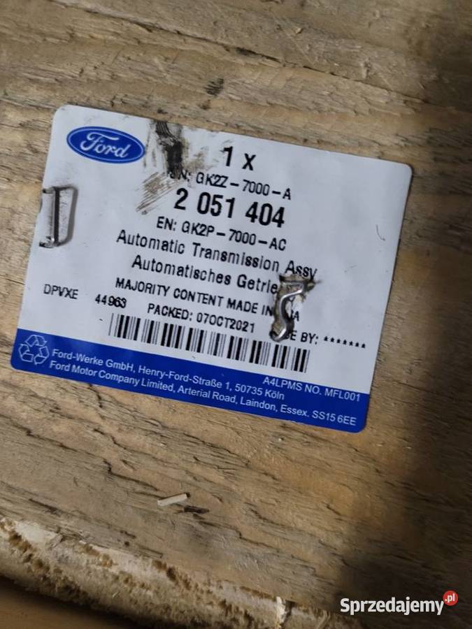 Skrzynia biegów Ford Custom GK2P7000AC 2051404 Radom sprzedam