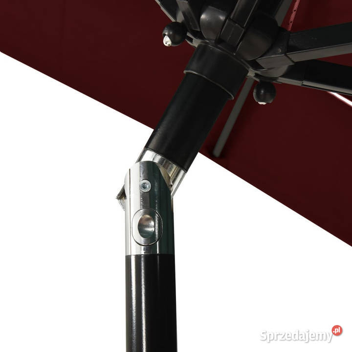 3poziomowy parasol na aluminiowym słupku bordowy