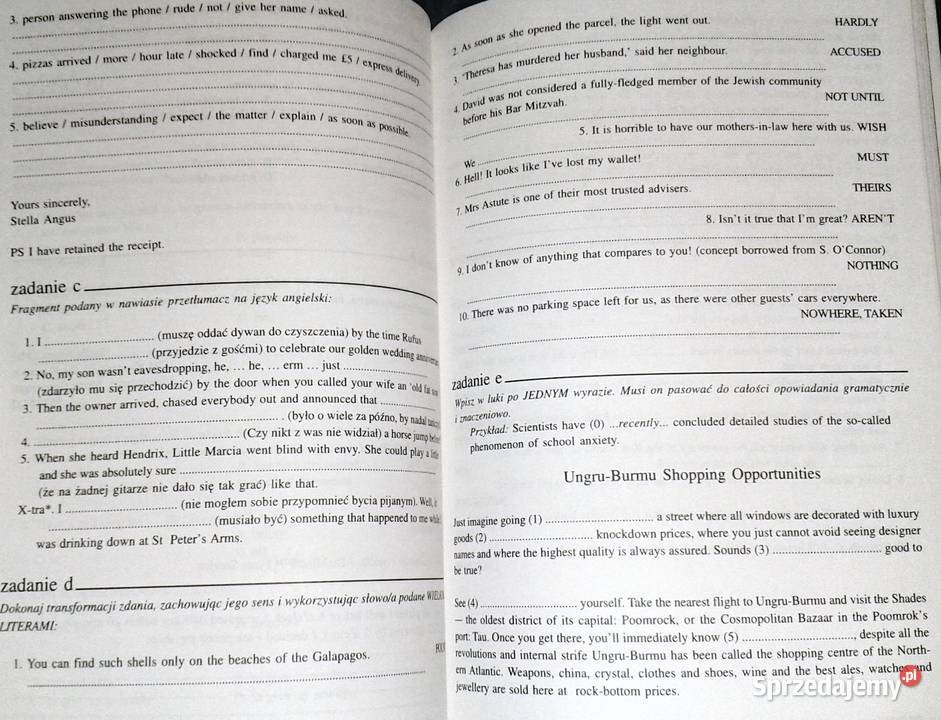 Testy maturalne z języka angielskiego 98 Piotr lubelskie Chełm sprzedam