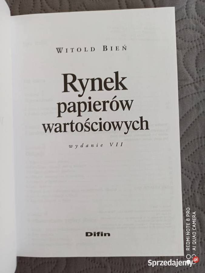 RYNEK PAPIERÓW WARTOŚCIOWYCH Witold Bień Warszawa
