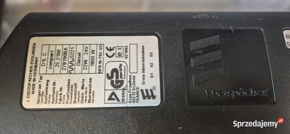 Ogrzewanie postojowe Eberspaecher D1LC Compact Krzykosy