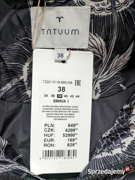 TATUUM kurtka damska z kapturem M3810 Nowa z