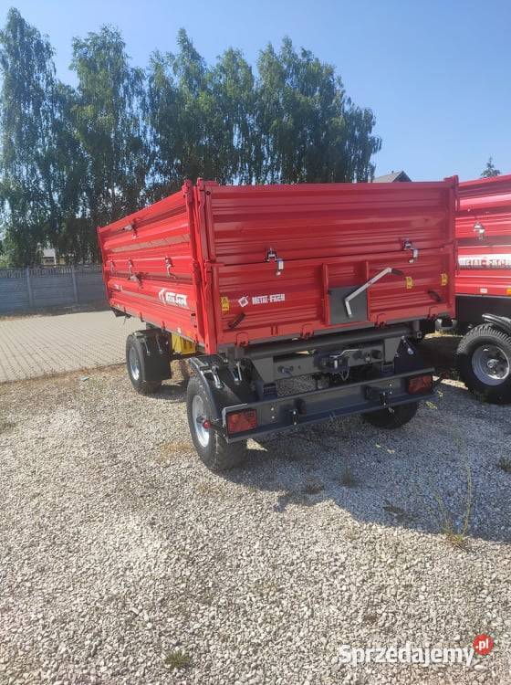 Przyczepa rolnicza dwuosiowa MetalFach 6T nieuszkodzony Rolnictwo łódzkie Kozenin