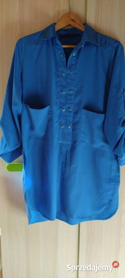 Bluzka długa safari Zara Basic Bluzki i koszule