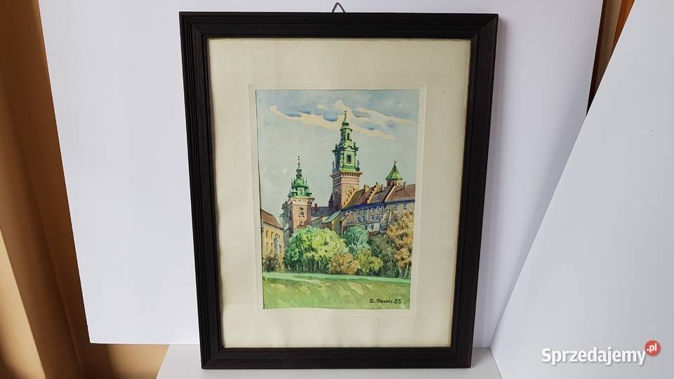 Akwarela WAWEL z 1983 roku autor Sylweriusz śląskie Dąbrowa Górnicza