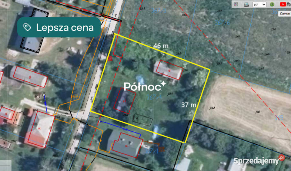 Działka budowlana z budynkami miasta Media Sitaniec-Kolonia